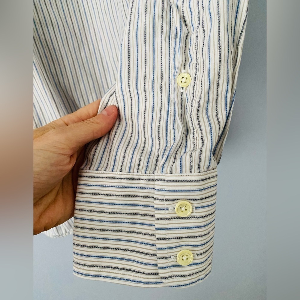 Burberrys Of London Shirt Mens Button Up Shirt 16 - 35 Made in USA Striped - Picture 12 of 13